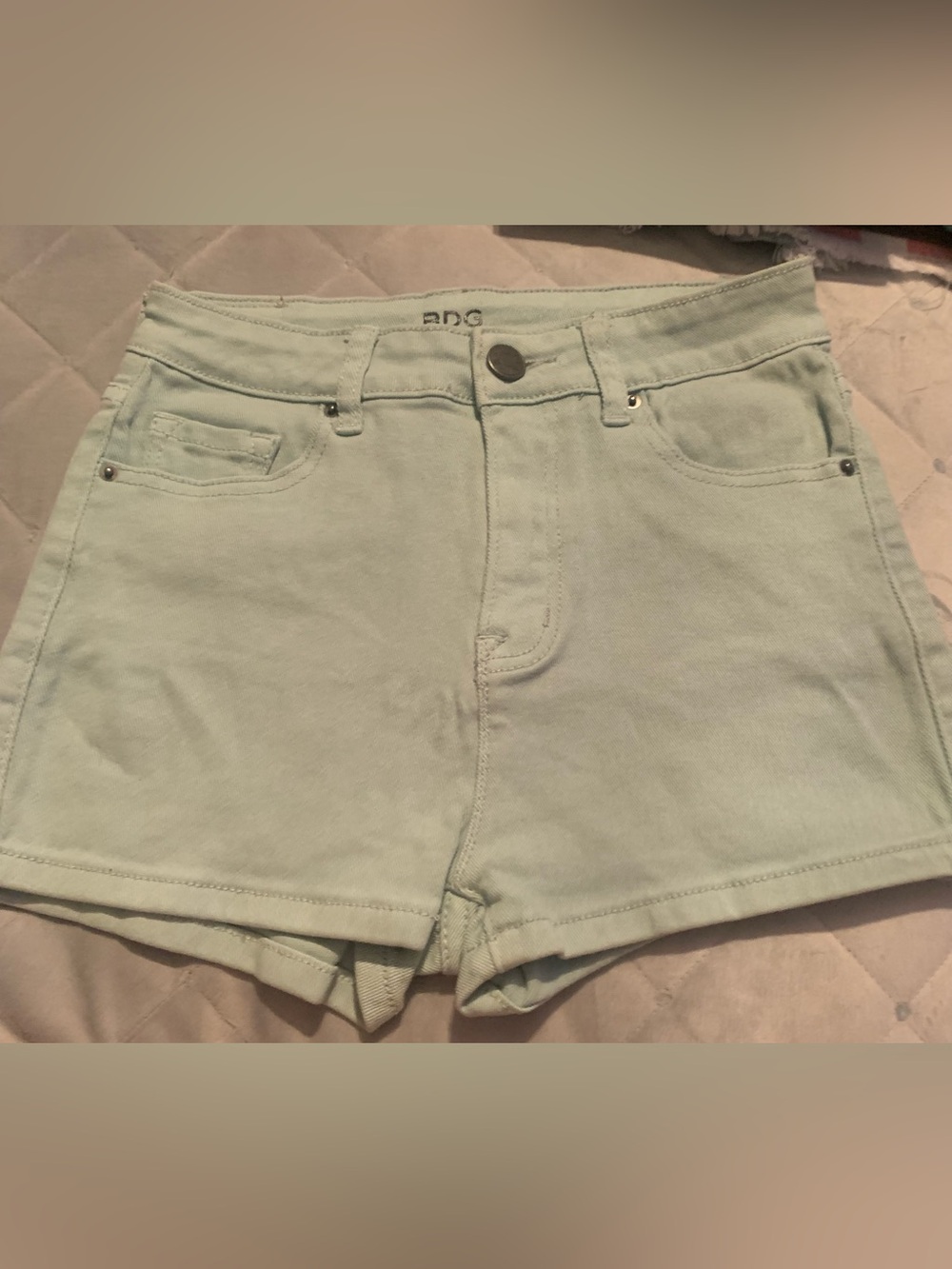 BDG Mint Green High-Rise Denim Shorts